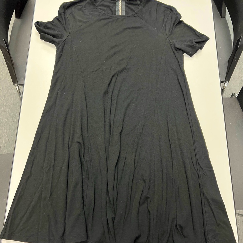 Abercrombie & Fitch Women's Short Sleeve black Zip Up T Shirt Dress Sz X Small